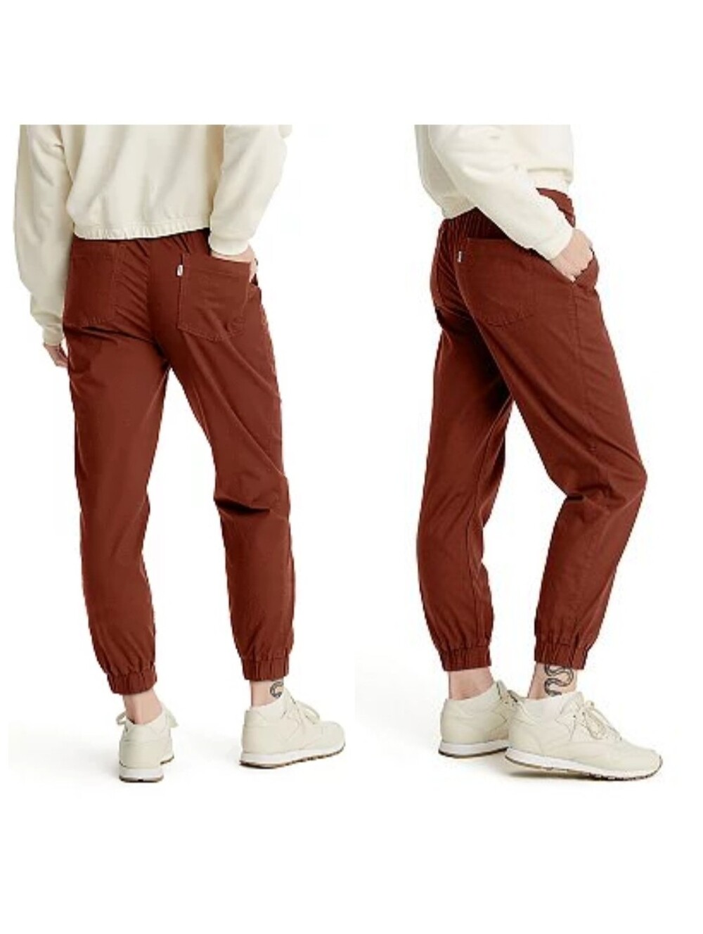 Levi's Jet Set Burnt Orange Taper Crop Ankle Cotton Stretch Joggers Pants XS